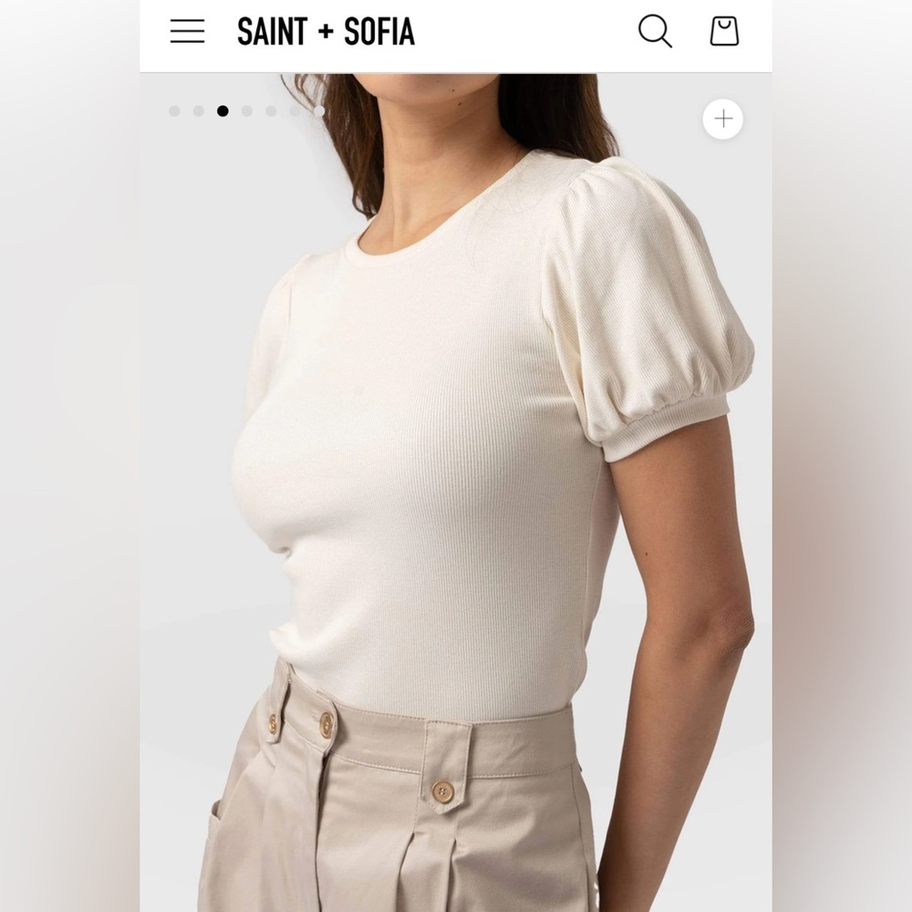 Saint + Sofia Cavendish Puff Sleeve Tee